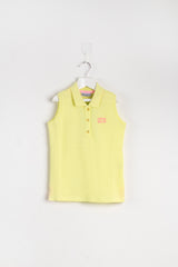 Trendy Girls Sleeveless Yellow Polo Shirt