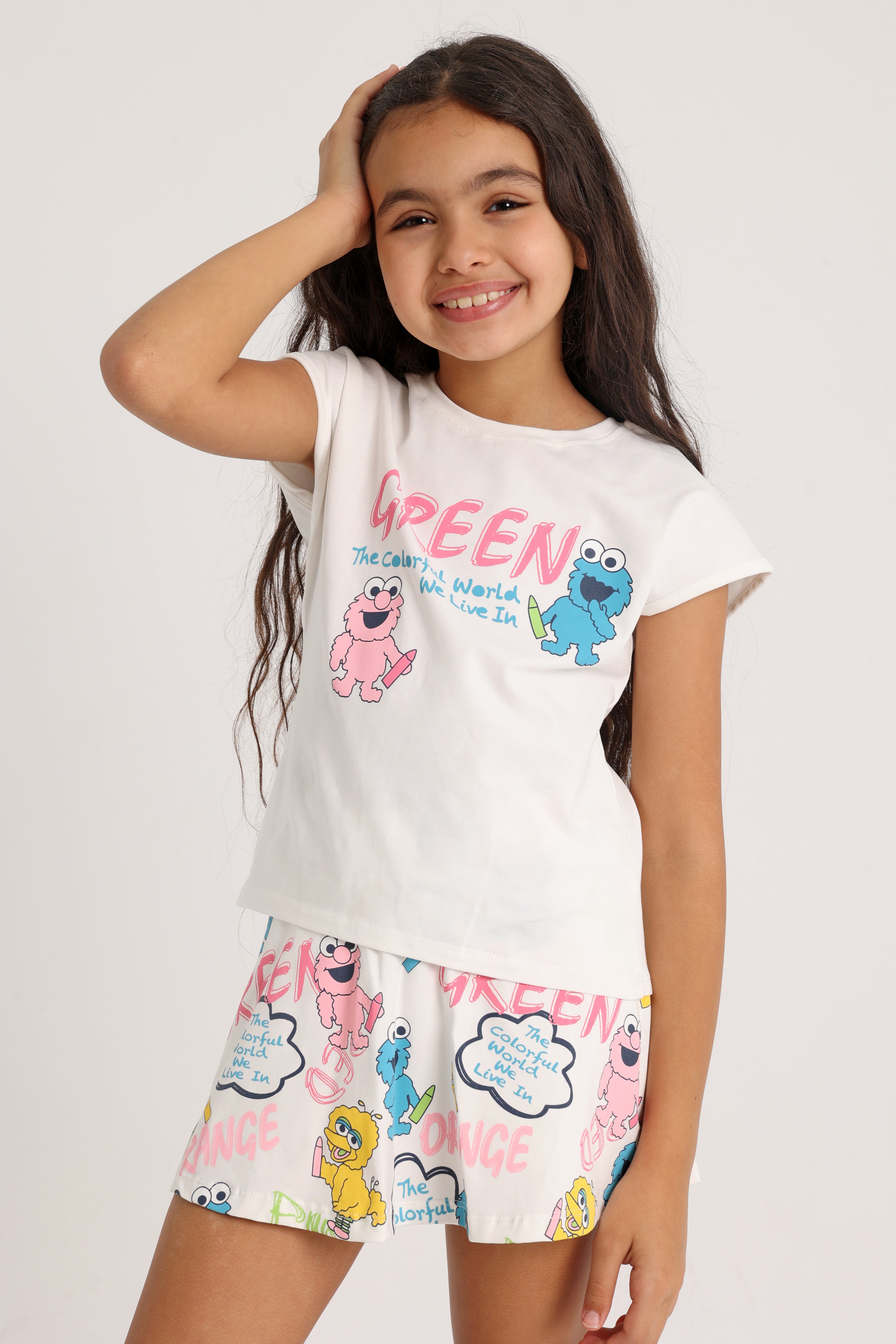 Sesame World Cartoon Characters Set – Off White