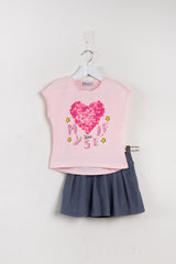 Myself Heart Skirt Set