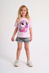 Bubbly Gum Girl T-shirt - Purple