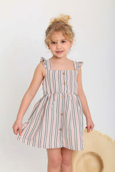 Striped Ruffle Cut Dress