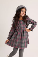 Square Neck Gray Strips Dress