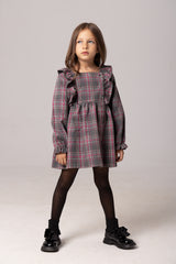 Square Neck Gray Strips Dress