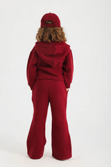 Wrap-Front & Flared Set - Burgundy