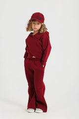 Wrap-Front & Flared Set - Burgundy
