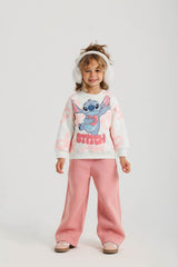 Girls' Stitch Floral Wide Leg PJ