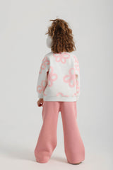 Girls' Stitch Floral Wide Leg PJ