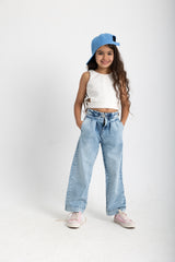 بنطال واسع الساق بسيط