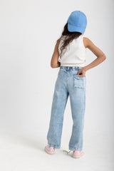 بنطال واسع الساق بسيط