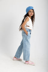 بنطال واسع الساق بسيط