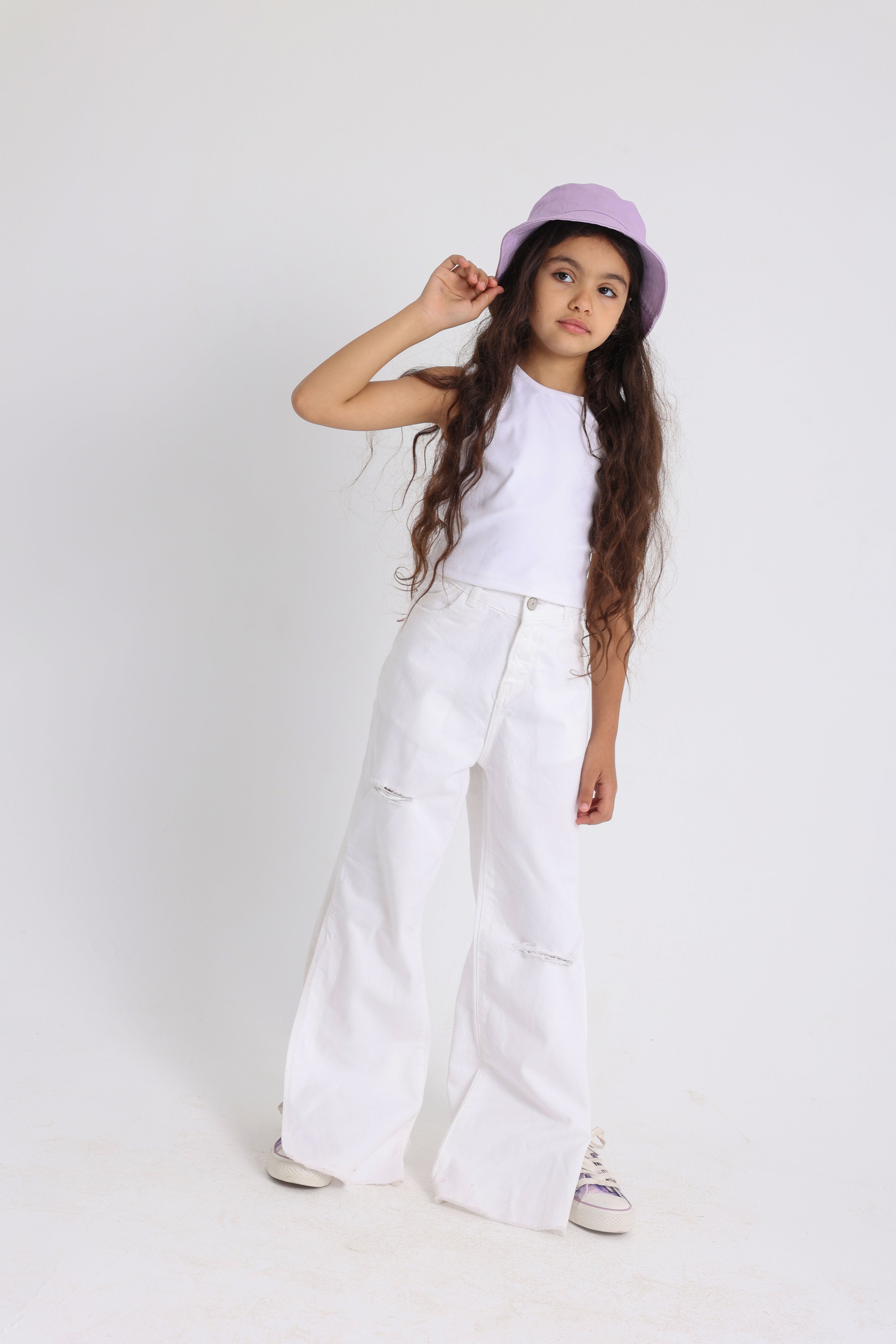 White Stylish Gabardine Pants
