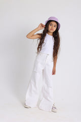White Stylish Gabardine Pants