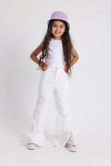 White Stylish Gabardine Pants