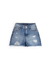 Mid Rise Ripped Jeans Short