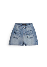Cargo Pockets Short - Light Denim