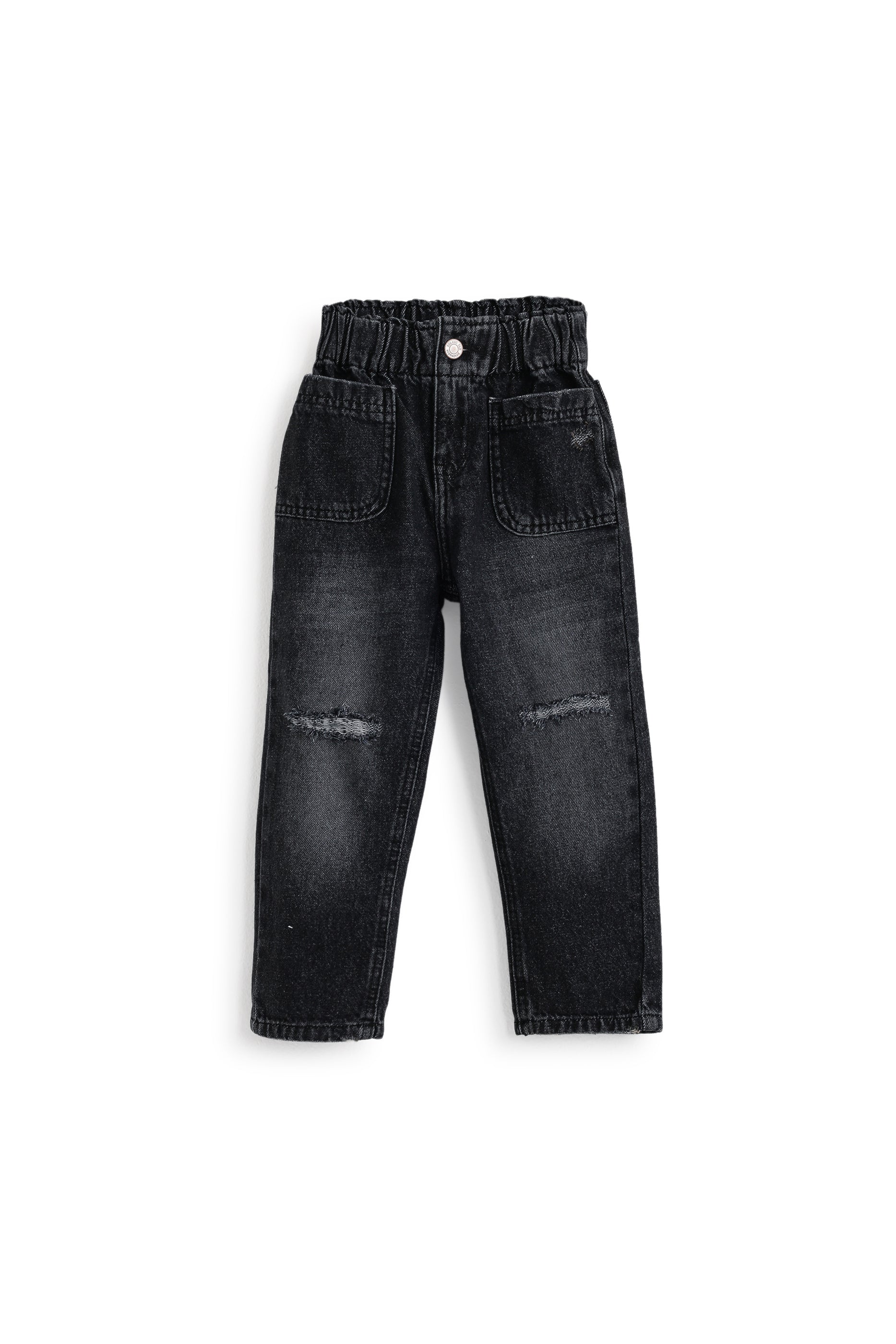 Relaxed High Waist Denim - Dark Gray