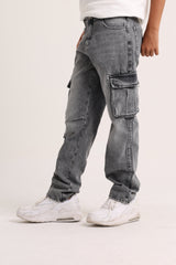 Cargo Pockets Gray Jeans