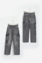 Cargo Pockets Gray Jeans