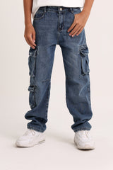 Cargo Pockets Dark Jeans