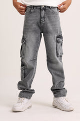 Cargo Pockets Gray Jeans