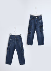 Cargo Pockets Dark Jeans