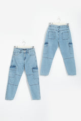 Side Pockets Slim Light Jeans