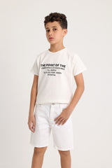 Classic  Boy White Short