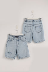 Cutted Denim Short Light Jeans
