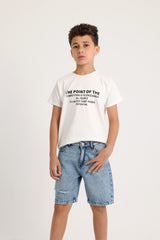 Boys Cutted Jeans Denim