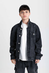 Classic Dark Gray Denim Jacket
