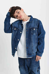 Classic Dark Blue Denim Jacket