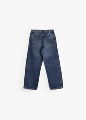 Relaxed Curved Denim - Beige