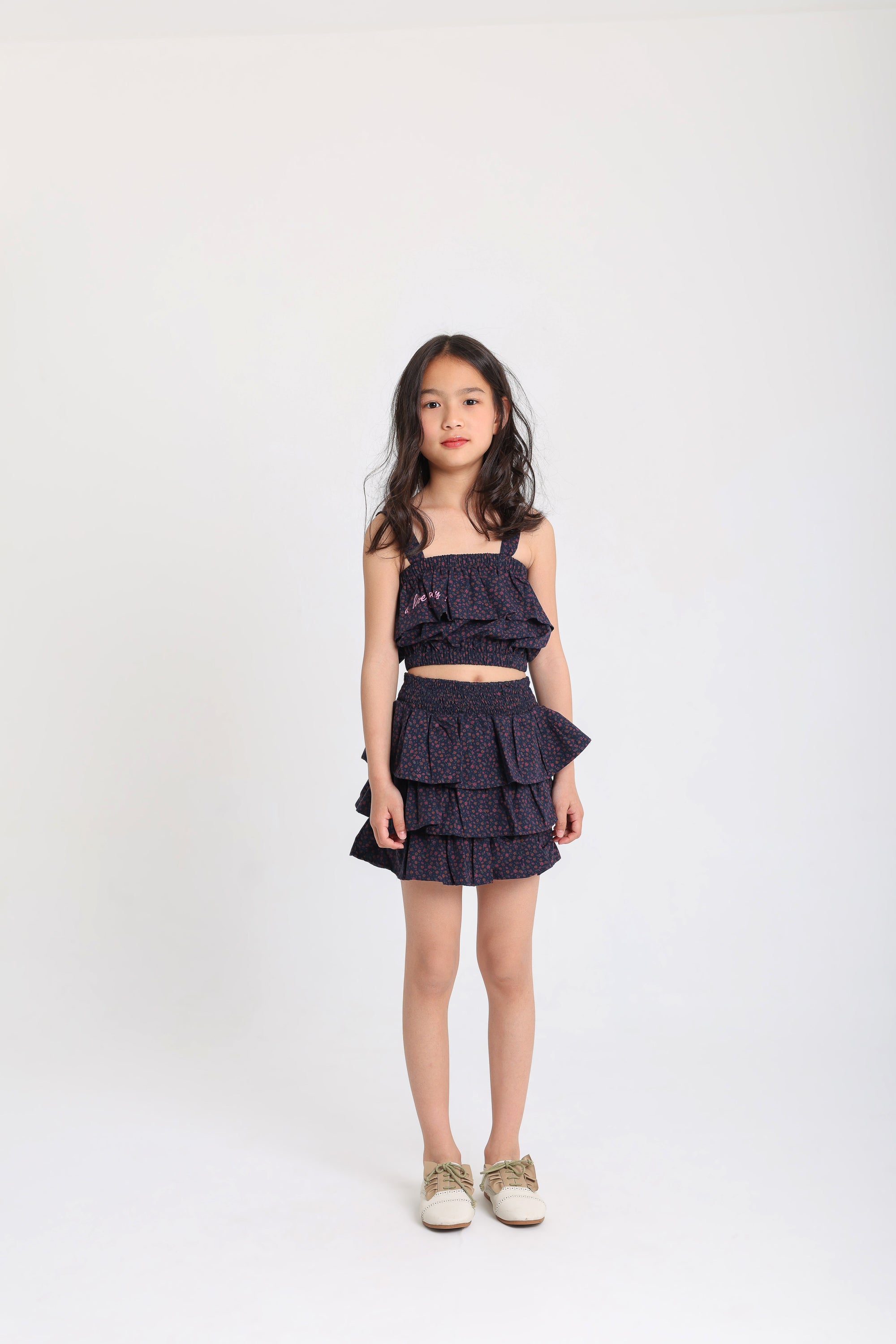 Floral Ruffle Skirt Set