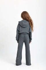 Ruched Waist Dark Gray Cotton Set