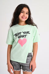 High-low Heart T-shirt - Pistage