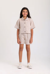 Light Striped Summer Set - Beige