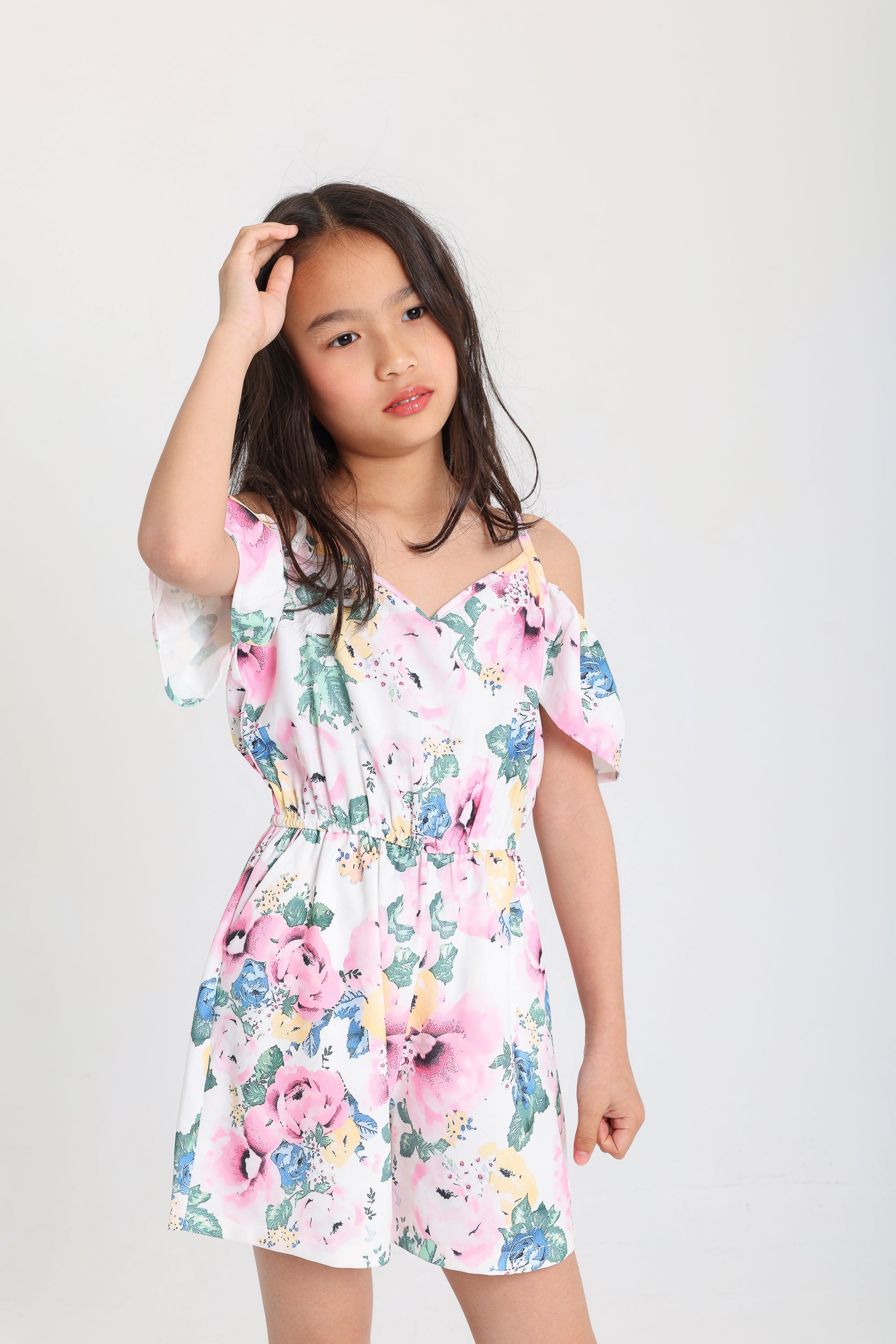 Off-Shoulder Flory Jaumsuit