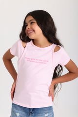 Cut-Out T-shirt - Rose