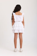 Tiered Skirt Set - White