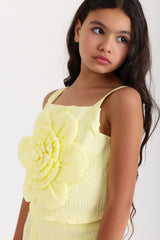 Woven Fabric Flower Set - Yellow
