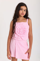 Woven Fabric Flower Set - Pink