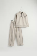 Outlined Lounge Beige Pajama