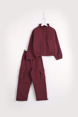 Soft Polar Dark Red Girls Tracksuit