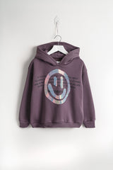 Purple Shinning Smile Face Sweatshirt