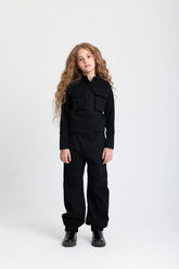 Utility Chic Black Gabardine Set