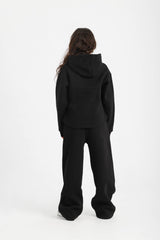 Zip-Up Hoodie PJ - Black