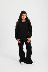 Wrap-Front & Flared Set - Black