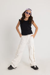 Baggy Cargo White Jeans