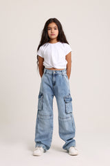 Baggie Knee Design Jeans