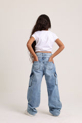 Baggie Knee Design Jeans